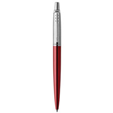 PARKER JOTTER BALLPOINT PEN MEDIUM BLUE INK KENSINGTON RED CHROME TRIM  Action Office Products Depot