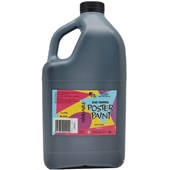 5 STAR TEMPERA POSTER PAINT WASHABLE BOTTLE 2L BLACK