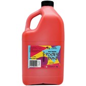 5 STAR TEMPERA POSTER PAINT WASHABLE BOTTLE 2L BRILLIANT RED