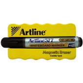 ARTLINE 577 WHITEBOARD ERASER AND MARKER KIT MAGNETIC BLACK