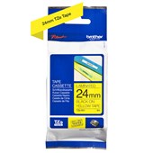BROTHER TZE651 LAMINATED LABELLING TAPE 24MM BLACK ON YELLOW