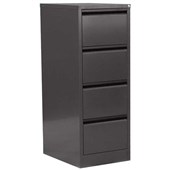 PRECISION CLASSIC VERTICAL FILING CABINET 4 DRAWER W470 X D620 X H1320MM BLACK TEXTURE