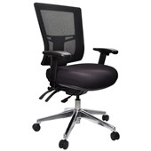 BURO METRO II 247 OFFICE CHAIR MESH BACK 3LEVER ALUMINIUM BASE WITH ARMS BLACK
