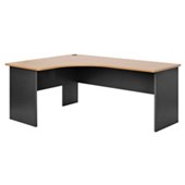 PULSE WORKSTATION LEFT HAND W1200 X W1800 X D600 X H730MM BEECH TOP IRONSTONE SLAB