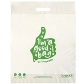 ECOPACK PUNCHED HANDLE BAG COMPOSTABLE MEDIUM PACK 50