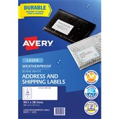 AVERY 959413 L7073 WEATHERPROOF SHIPPING LABELS 14UP WHITE PACK 10
