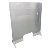 BOYD VISUALS COUNTER TOP BARRIER SCREEN WITH CUT OUT W807 X H900MM CLEAR