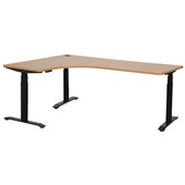 PULSE HEIGHT ADJUSTABLE ELECTRIC LEFT HAND WORKSTATION BLACK FRAME BEECH TOP W1200 X W1800 X D600MM