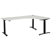 PULSE HEIGHT ADJUSTABLE ELECTRIC RIGHT HAND WORKSTATION BLACK FRAME WHITE TOP W1800  X W1200 X D600MM