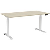 KNIGHT HAVEN ELECTRIC DESK W1500 X D800 X H6301280MM WHITE FRAME NORDIC MAPLE TOP