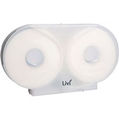 LIVI D860 JUMBO TOILET TISSUE DOUBLE DISPENSER WHITE FREE ON LOAN