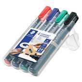 STAEDTLER 352 LUMOCOLOR PERMANENT MARKER BULLET 20MM ASSORTED PACK 4