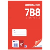 WARWICK 7B8 EXERCISE BOOK 7MM RULED LECTURE PAD A4 75 LEAF