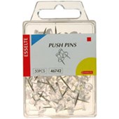 ESSELTE PUSH PINS CLEAR PACK 50