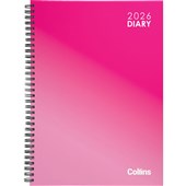 COLLINS DIARY A51 VIVID ASSORTED COLOURS DAY PER PAGE WIRO EVEN YEAR