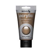 REEVES PREMIUM ACRYLIC PAINT 75ML TUBE BURNT UMBER