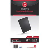 GBC IBICO BINDING COVER LEATHERGRAIN 300GSM A4 BLACK PACK 25