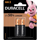 DURACELL COPPERTOP BATTERY ALKALINE MN1500B2 SIZE AA PACK 2