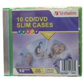 VERBATIM CDDVD JEWEL CASES SLIM ASSORTED COLOURS PACK 10