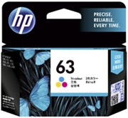 HP F6U61AA 63 INK CARTRIDGE TRI COLOUR PACK CYANMAGENTAYELLOW