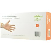 SELFGARD DISPOSABLE GLOVE VINYL LOW POWDER LARGE CLEAR BOX 100