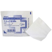 HELPIT SWABS GAUZE STERILE AND NON WOVEN W75 X L75MM WHITE PACK 2