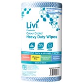 LIVI COMMERCIAL WIPES BLUE ROLL 90 SHEETS