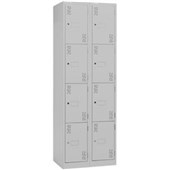 PRECISION CLASSIC STORAGE LOCKER 4 TIER BANK OF 2 LATCH LOCK W750 X D457 X H1800MM WHITE SATIN