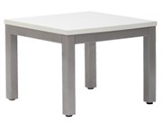 KNIGHT CUBIT COFFEE TABLE W600 X D600 X H450MM SILVER FRAME WHITE TOP