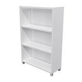 ZEALAND BOOKCASE 2 SHELVES W800 X D300 X H1200MM WITH 50MM FEET WHITE