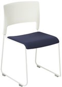 EDEN SLIM VISITOR CHAIR STACKABLE LINKABLE WHITE FRAME WITH QUANTUM VENUS SEAT