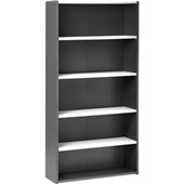 PULSE OB625 BOOKCASE W900 X D300 X H1800MM IRONSTONE AND WHITE