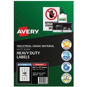 AVERY 959070 L4778 HEAVY DUTY LASER LABELS 48UP WHITE PACK 25