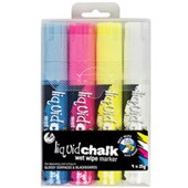 TEXTA LIQUID CHALK MARKER WET WIPE CHISEL 15MM ASSORTED WALLET 4