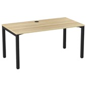 KNIGHT CUBIT DESK W1500 X D800 X H730MM BLACK FRAME ATLANTIC OAK TOP