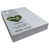 TROPHEE COLOURED PAPER A4 80GSM WHITE LINEN PACK 500