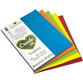 TROPHEE COLOURED PAPER A4 160GSM ASSORTED BRIGHTS PACK 100