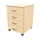 ZEALAND MOBILE 4 DRAWER W465 X D500 X H660MM SIMPLY PREMIUM PLY LOCKING