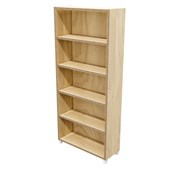 ZEALAND BOOKCASE 4 SHELVES W800 X D300 X H1800MM WITH 50MM FEET PREMIUM PLY