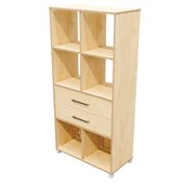 ZEALAND CUBBY HOLE BOOKCASE 6 CUBE 2 DRAWERS W800 X D400 X H1650MM PREMIUM PLY