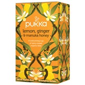 PUKKA ORGANIC TEA BAGS LEMON GINGER MANUKA PACK 20