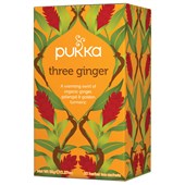 PUKKA ORGANIC TEA BAGS THREE GINGER PACK 20