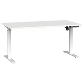 AGILE BOOST HEIGHT ADJUSTABLE SINGLE SIDED ELECTRICAL DESK W1500 X D800 X H7201200MM WHITE FRAME WHITE TOP