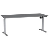 AGILE BOOST HEIGHT ADJUSTABLE SINGLE SIDED ELECTRICAL DESK W1800 X D800 X H7201200MM SILVER FRAME SILVER TOP