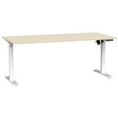 AGILE BOOST HEIGHT ADJUSTABLE SINGLE SIDED ELECTRICAL DESK W1800 X D800 X H7201200MM WHITE FRAME NORDIC MAPLE TOP