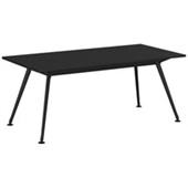 KNIGHT TEAM BOARDROOM TABLE W1800 X D800 X H750MM BLACK FRAME BLACK TOP