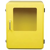 AMTECH DEFIBRILLATOR CABINET OUTDOOR ALARMED YELLOW LABELLED