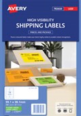 AVERY 35937 L7163FG HIGH VISIBILITY SHIPPING LABEL LASER 14UP FLUORO GREEN PACK 25