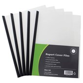 OSC REPORT COVER CLEAR BLACK SPINE A4 PACK 5