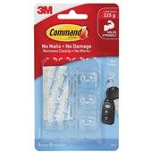 COMMAND ADHESIVE MINI CLEAR HOOKS WITH CLEAR STRIPS